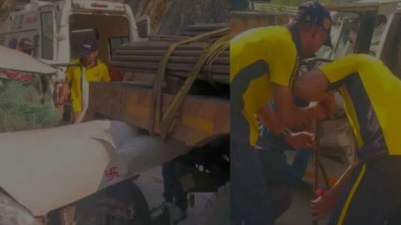 कौड़ियाला में भीषण सड़क हादसा, खड़े ट्रक से टकराई कार, महिला की मौत, सात घायल